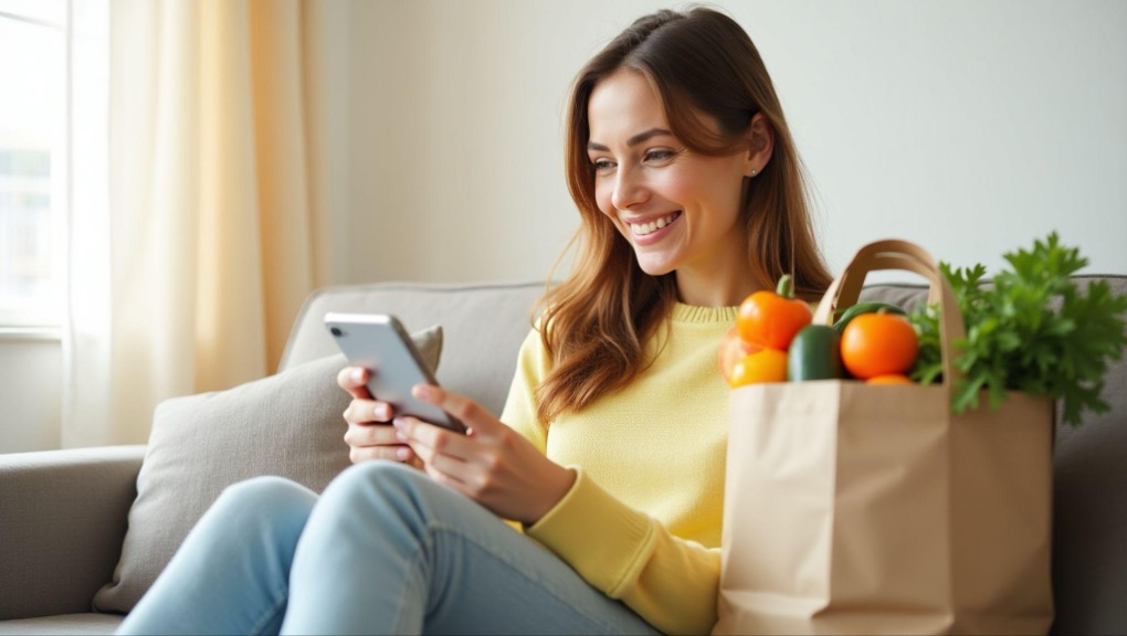 Woman on digital health app