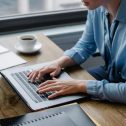 Woman working at laptop